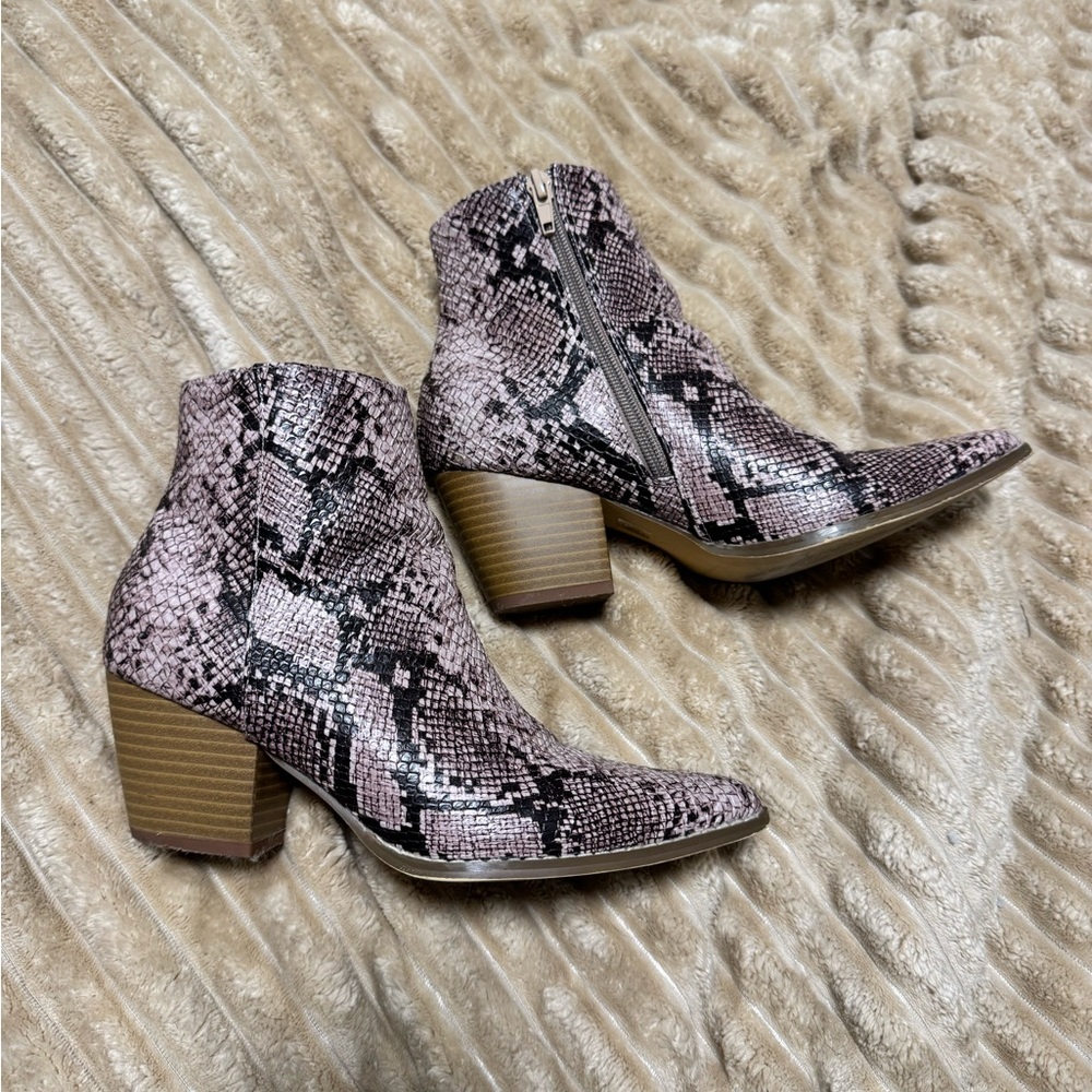 Coconuts by Matisse Snake Print Western Ankle Boot